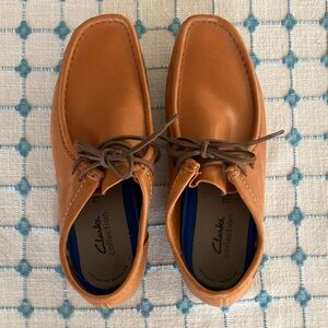 Clarks Shacre II Run boot in spice orange leather